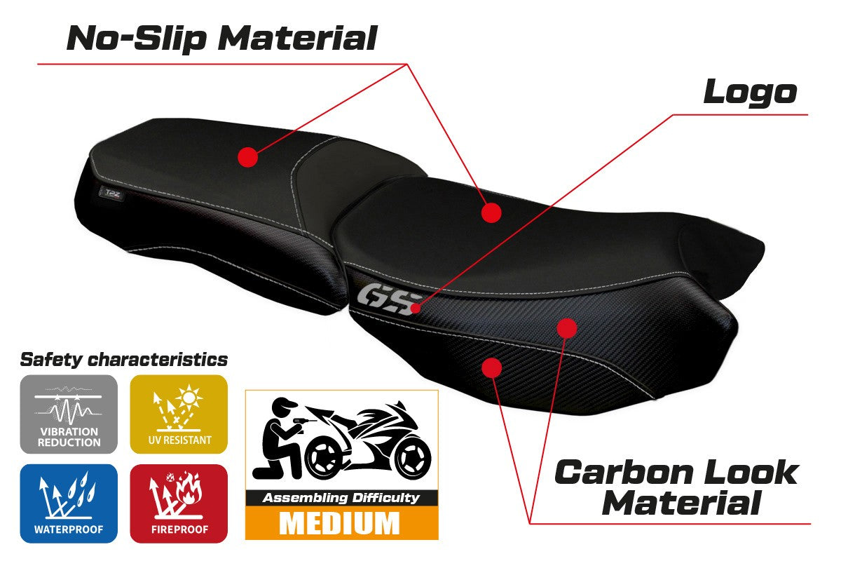 Yhteensopiva istuinpäällinen - BMW R 1200 GS Adventure 2013-2018 - mod Bologna Carbon Color