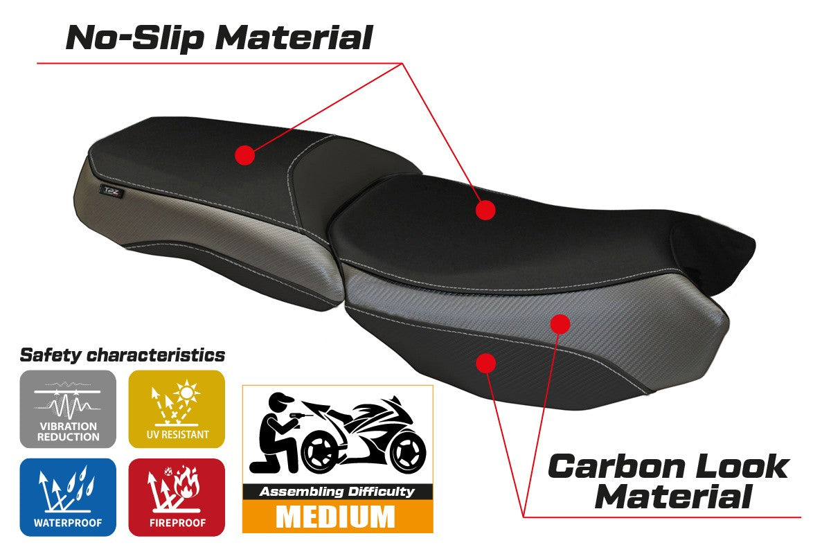 Yhteensopiva istuinpäällinen - BMW R 1200 GS Adventure 2013-2018 - mod Bologna Carbon Color