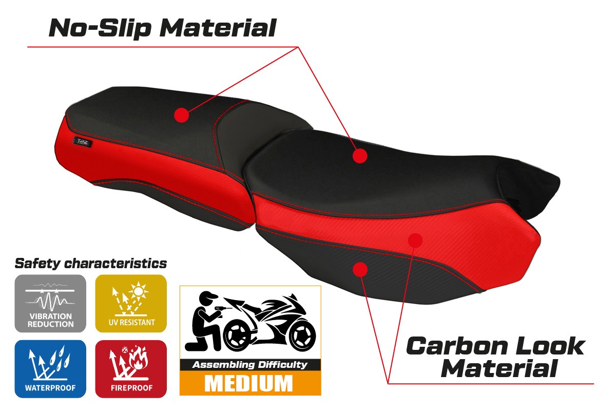 Yhteensopiva istuinpäällinen - BMW R 1200 GS Adventure 2013-2018 - mod Bologna Carbon Color