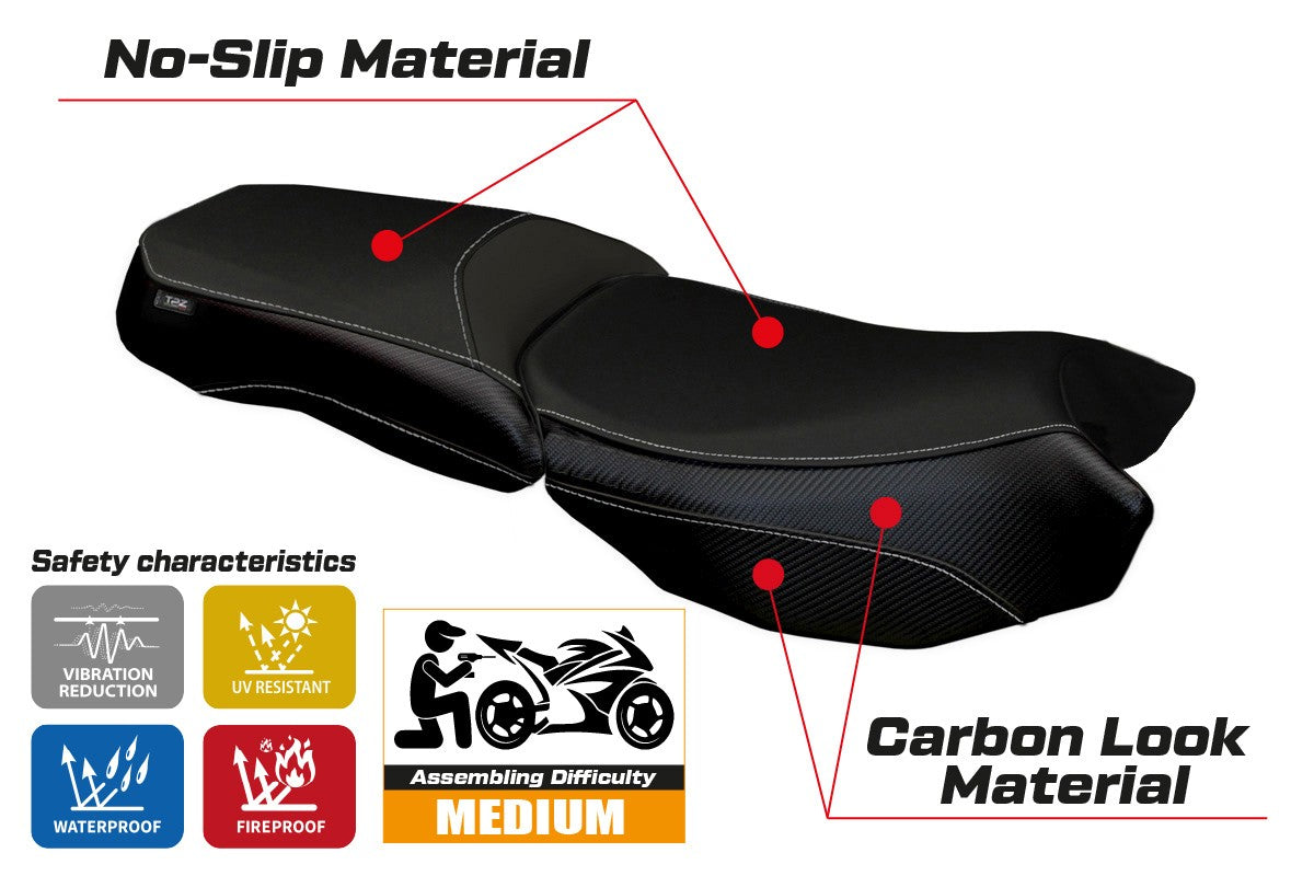 Yhteensopiva istuinpäällinen - BMW R 1200 GS Adventure 2013-2018 - mod Bologna Carbon Color