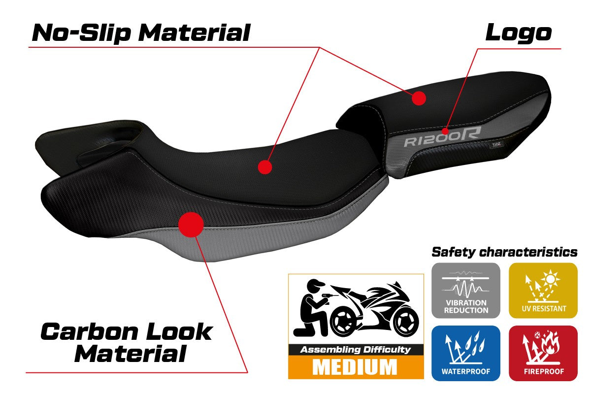 Yhteensopiva istuinpäällinen - BMW R 1200 R 2015-2018 - mod Aurelia Color 2
