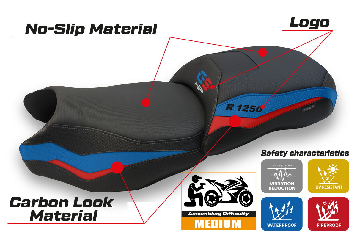Yhteensopiva istuinpäällinen - BMW R 1250 GS 2019-2023 - mod Farah