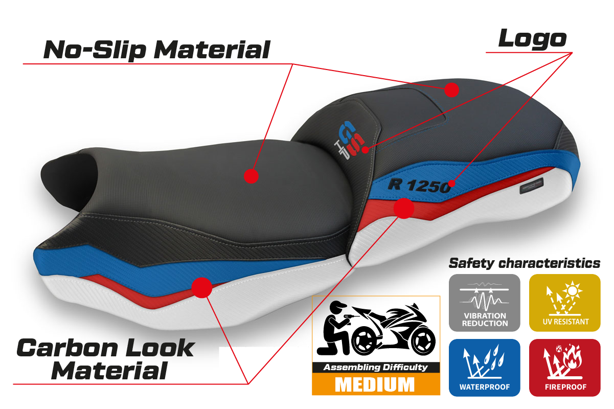 Yhteensopiva istuinpäällinen - BMW R 1250 GS 2019-2023 - mod Farah