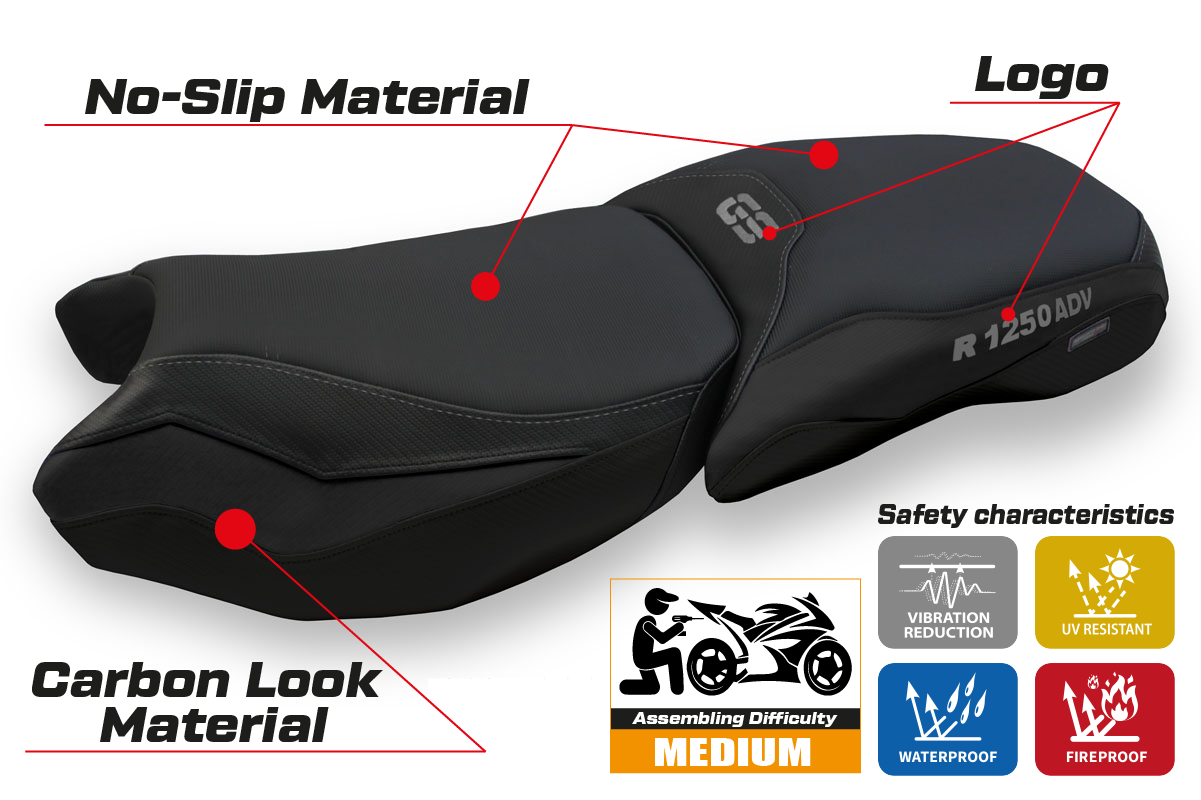 Yhteensopiva istuinpäällinen - BMW R 1250 GS Adventure 2019 - 2024 - mod Baceno 4