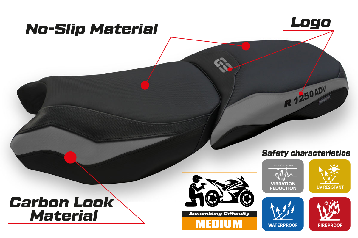Yhteensopiva istuinpäällinen - BMW R 1250 GS Adventure 2019 - 2024 - mod Baceno 4