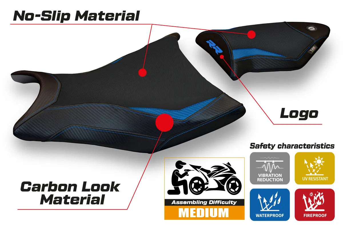 Yhteensopiva istuinpäällinen - BMW S 1000 RR 2009-2011 - mod Alabama 2
