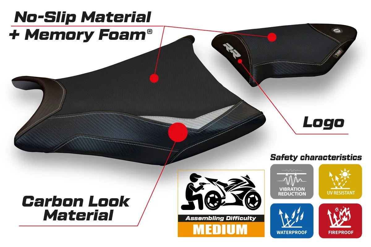 Yhteensopiva istuinpäällinen - BMW S 1000 RR 2009-2011 - mod Essen 2 Comfort System