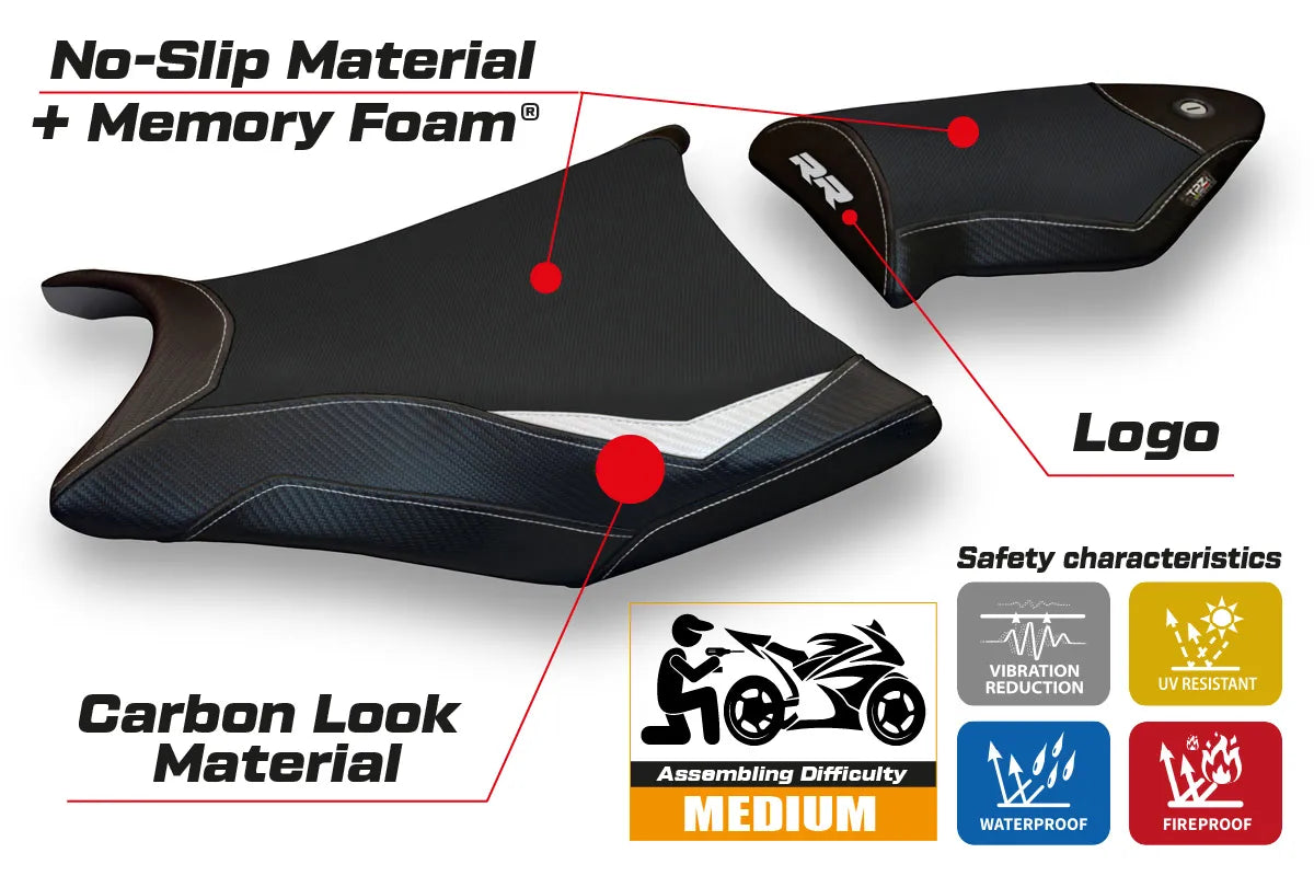 Yhteensopiva istuinpäällinen - BMW S 1000 RR 2009-2011 - mod Essen 2 Comfort System