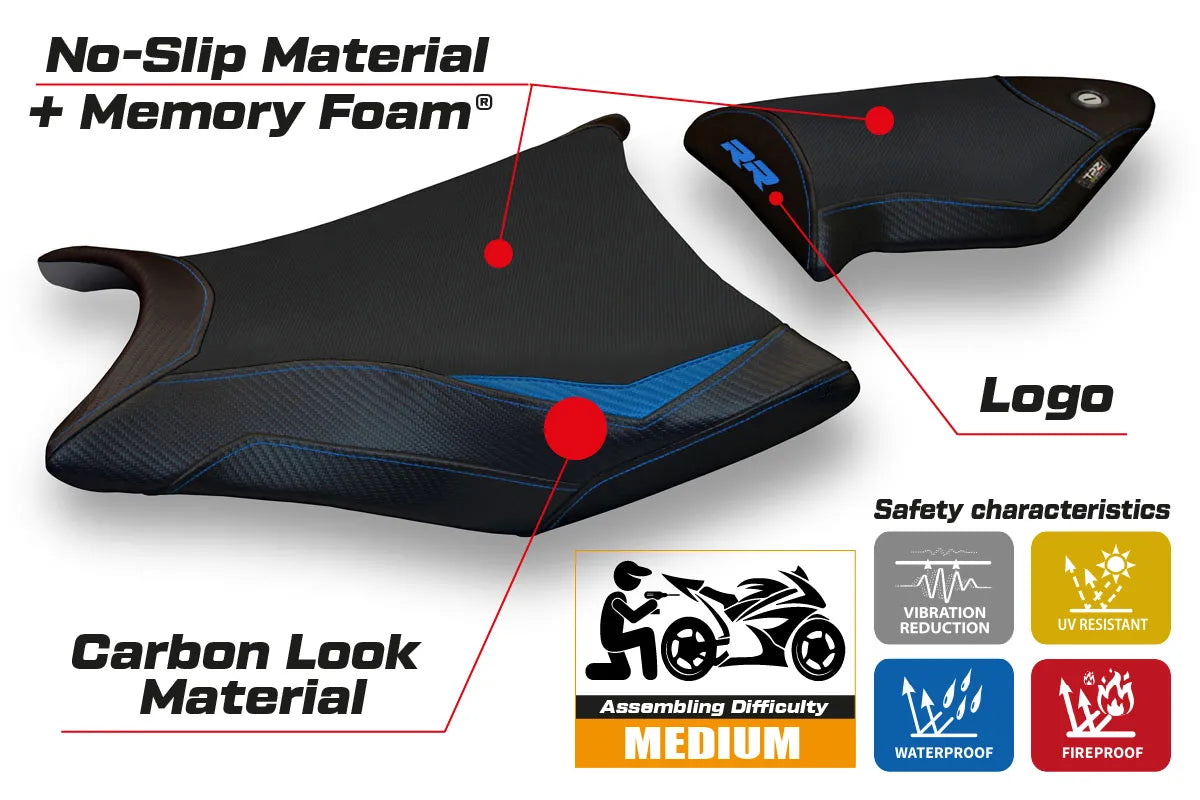 Yhteensopiva istuinpäällinen - BMW S 1000 RR 2009-2011 - mod Essen 2 Comfort System