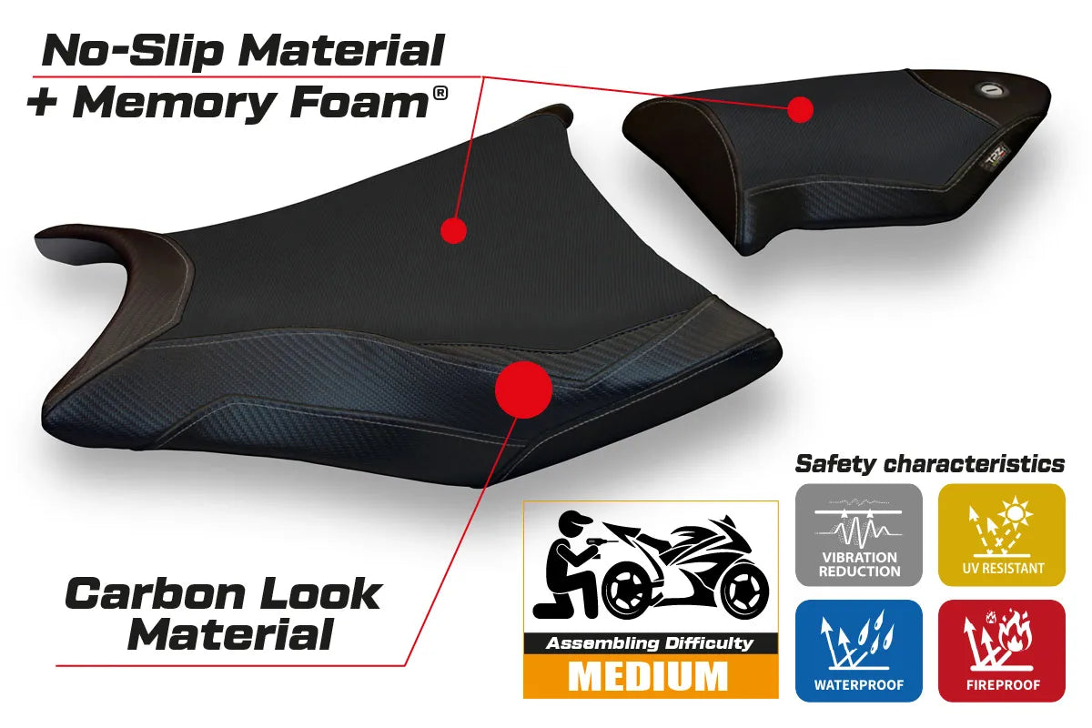 Yhteensopiva istuinpäällinen - BMW S 1000 RR 2009-2011 - mod Essen 2 Comfort System