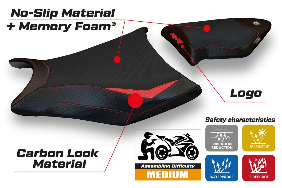 Yhteensopiva istuinpäällinen - BMW S 1000 RR 2009-2011 - mod Essen 2 Comfort System