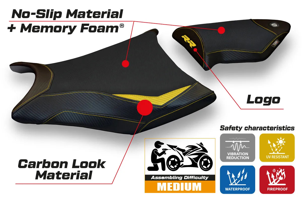 Yhteensopiva istuinpäällinen - BMW S 1000 RR 2009-2011 - mod Essen 2 Comfort System