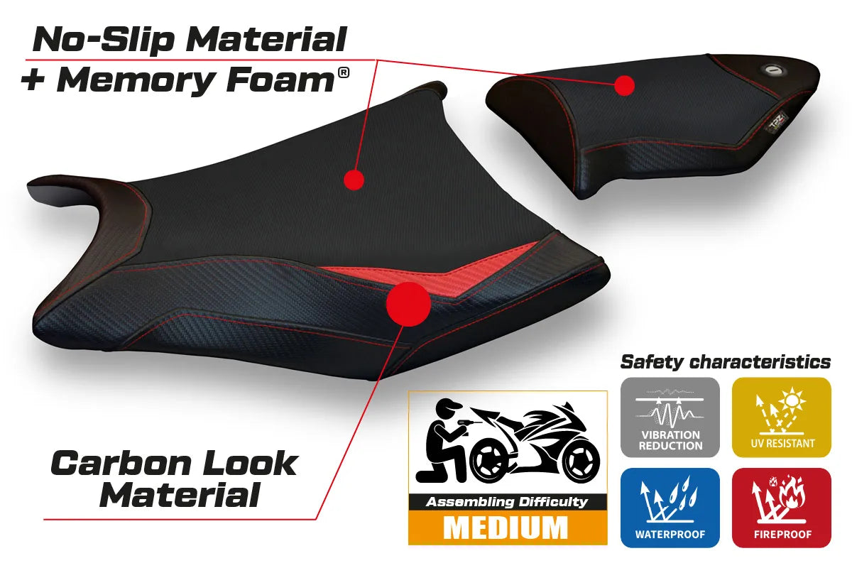 Yhteensopiva istuinpäällinen - BMW S 1000 RR 2009-2011 - mod Essen 2 Comfort System