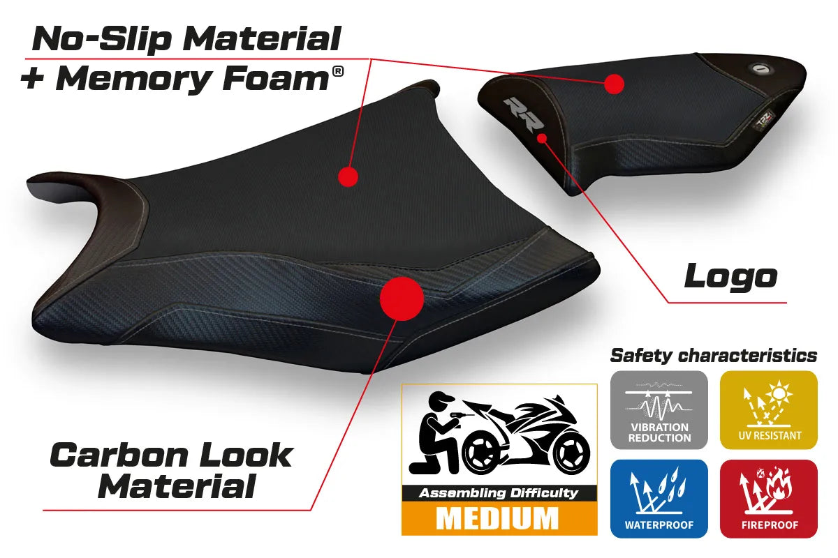 Yhteensopiva istuinpäällinen - BMW S 1000 RR 2009-2011 - mod Essen 2 Comfort System