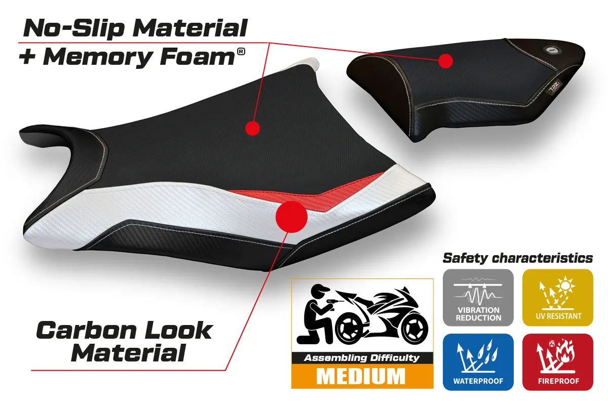 Yhteensopiva istuinpäällinen - BMW S 1000 RR 2009-2011 - mod Essen Special Color Comfort System