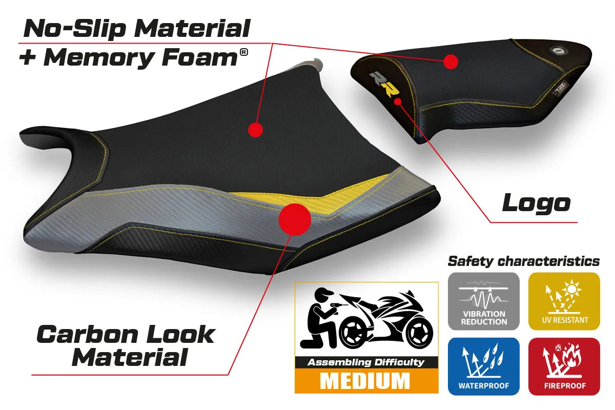Yhteensopiva istuinpäällinen - BMW S 1000 RR 2009-2011 - mod Essen Special Color Comfort System