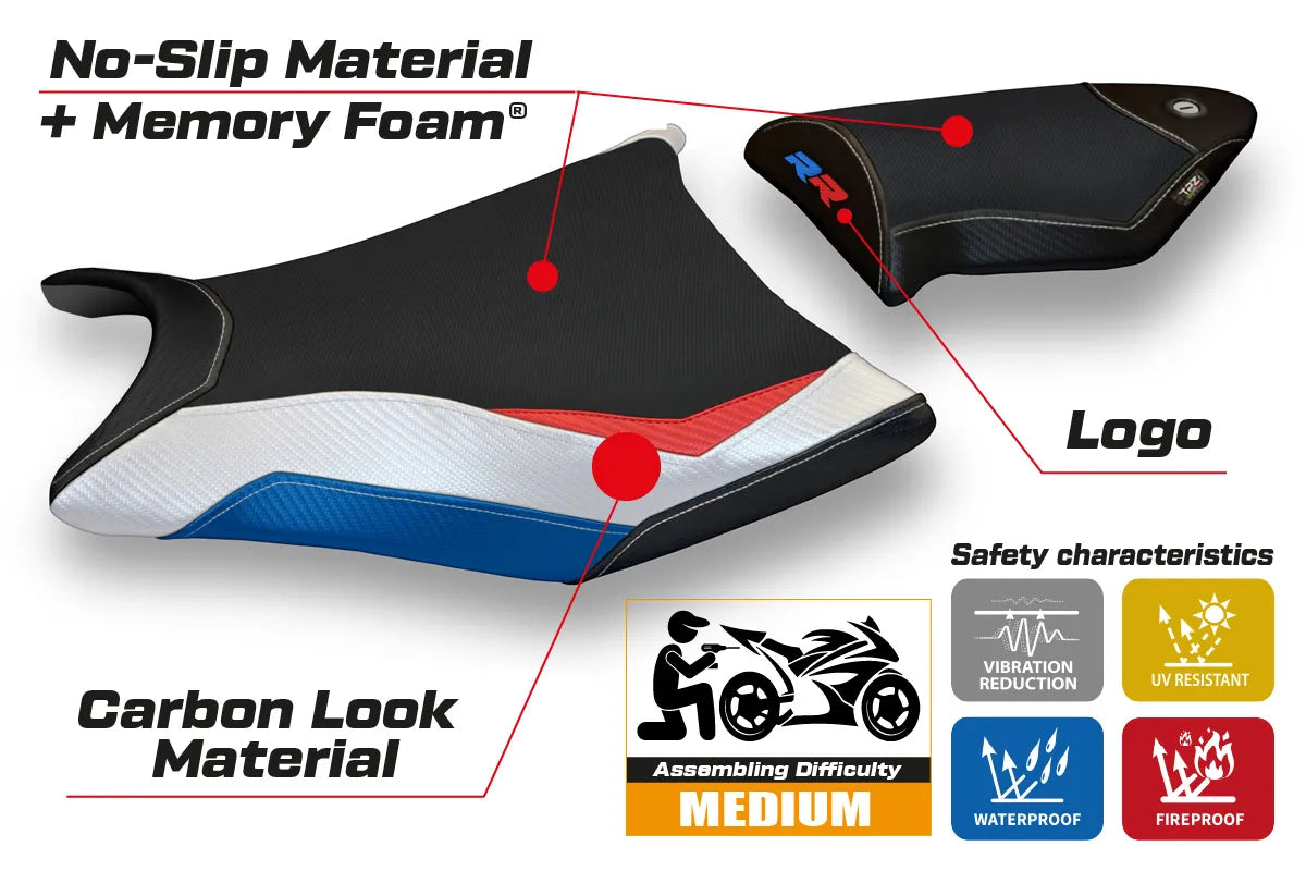 Yhteensopiva istuinpäällinen - BMW S 1000 RR 2009-2011 - mod Essen Special Color Comfort System