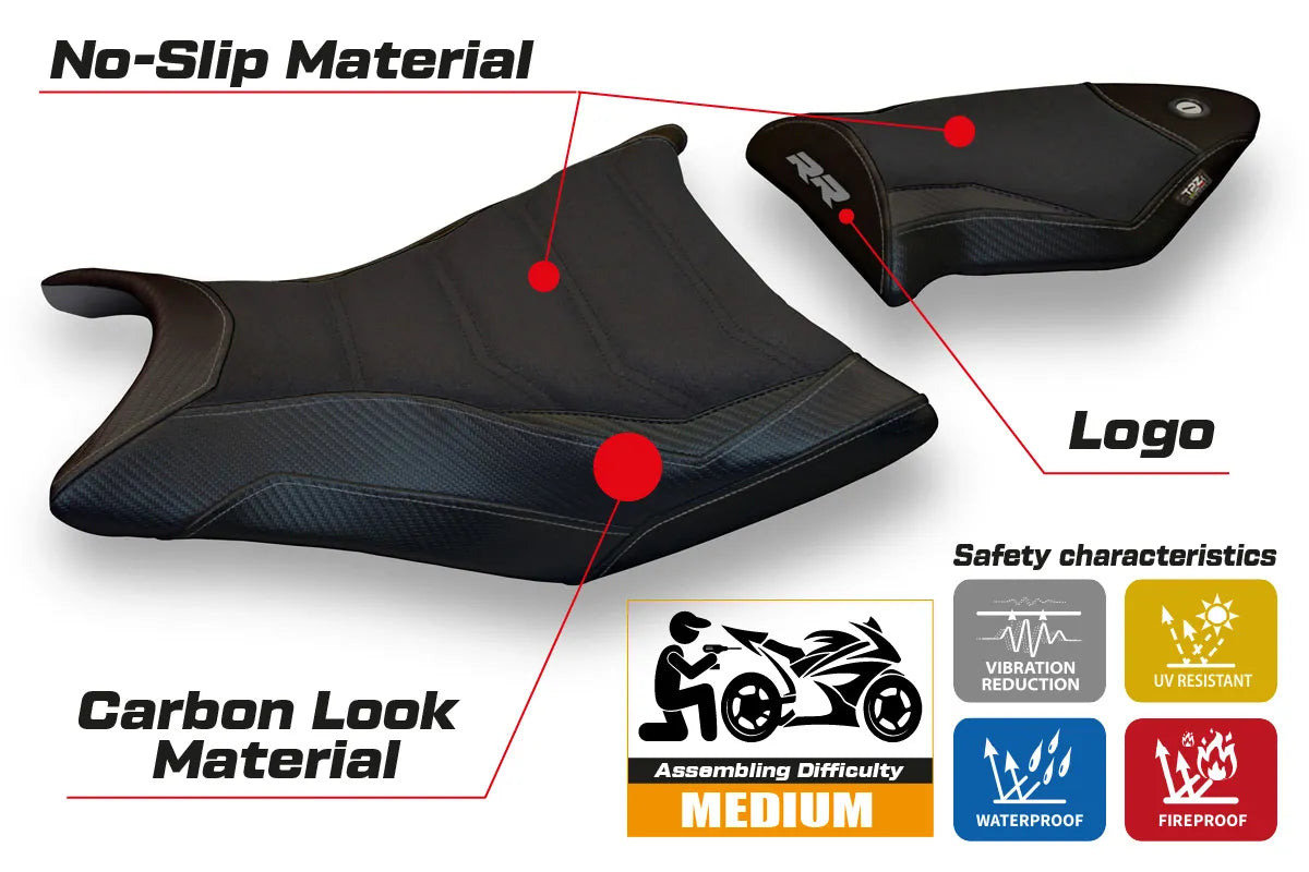 Yhteensopiva istuinpäällinen - BMW S 1000 RR 2009-2011 - mod Giuba 2 Ultragrip