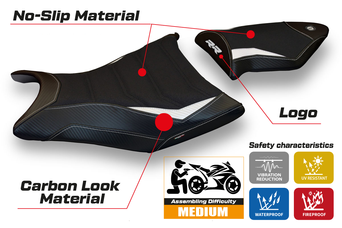 Yhteensopiva istuinpäällinen - BMW S 1000 RR 2009-2011 - mod Giuba 2 Ultragrip