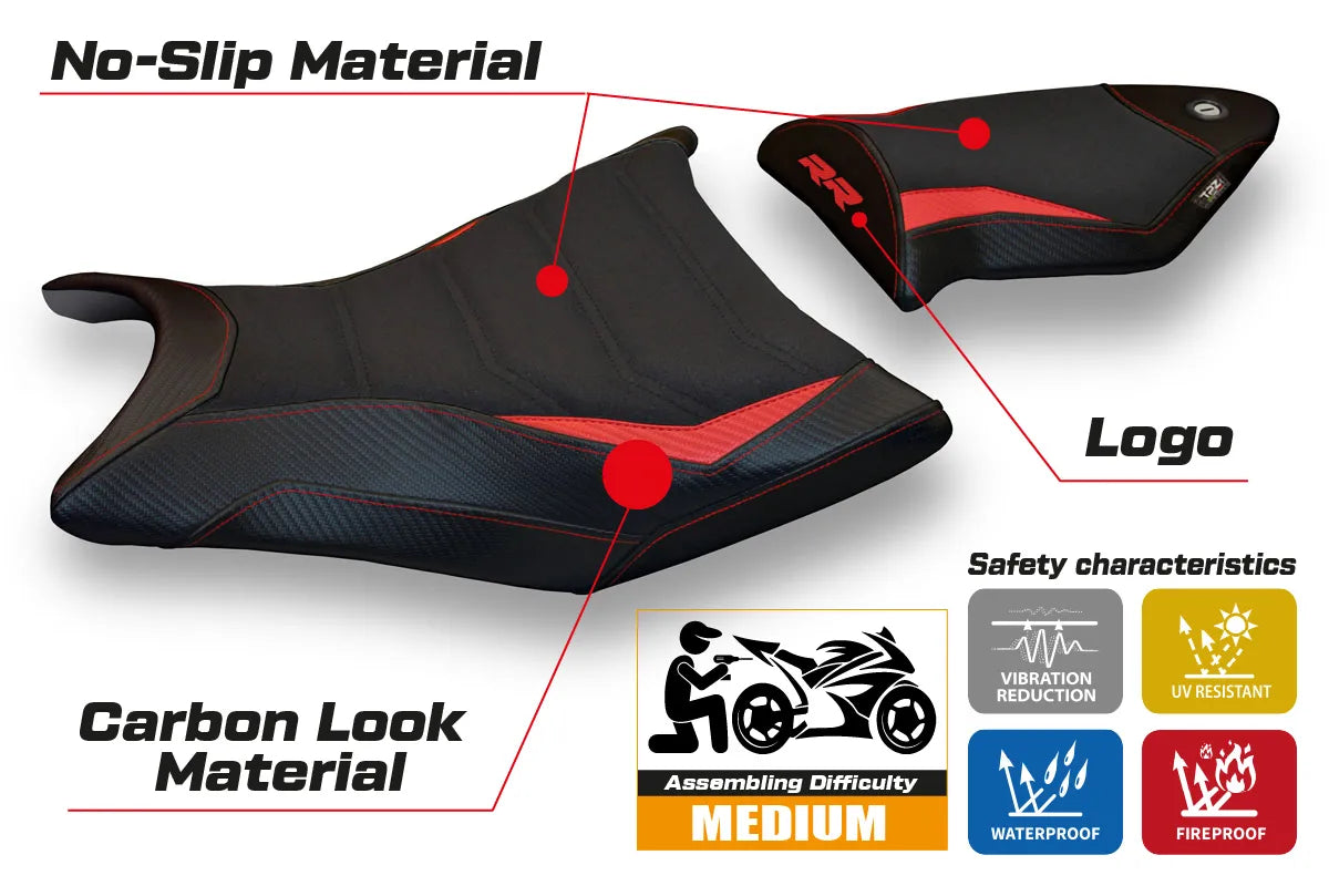 Yhteensopiva istuinpäällinen - BMW S 1000 RR 2009-2011 - mod Giuba 2 Ultragrip