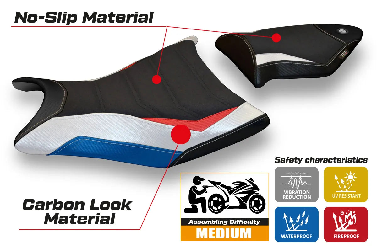 Yhteensopiva istuinpäällinen - BMW S 1000 RR 2009-2011 - mod Giuba Special Color Ultragrip