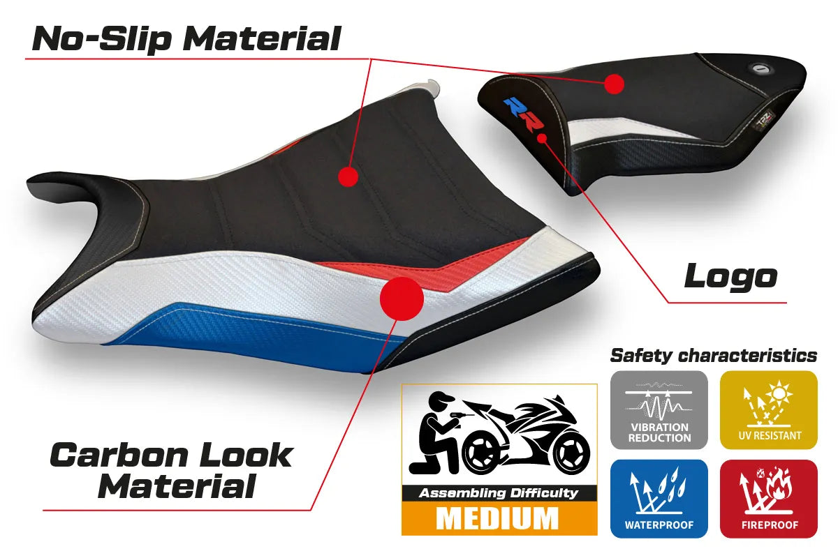 Yhteensopiva istuinpäällinen - BMW S 1000 RR 2009-2011 - mod Giuba Special Color Ultragrip