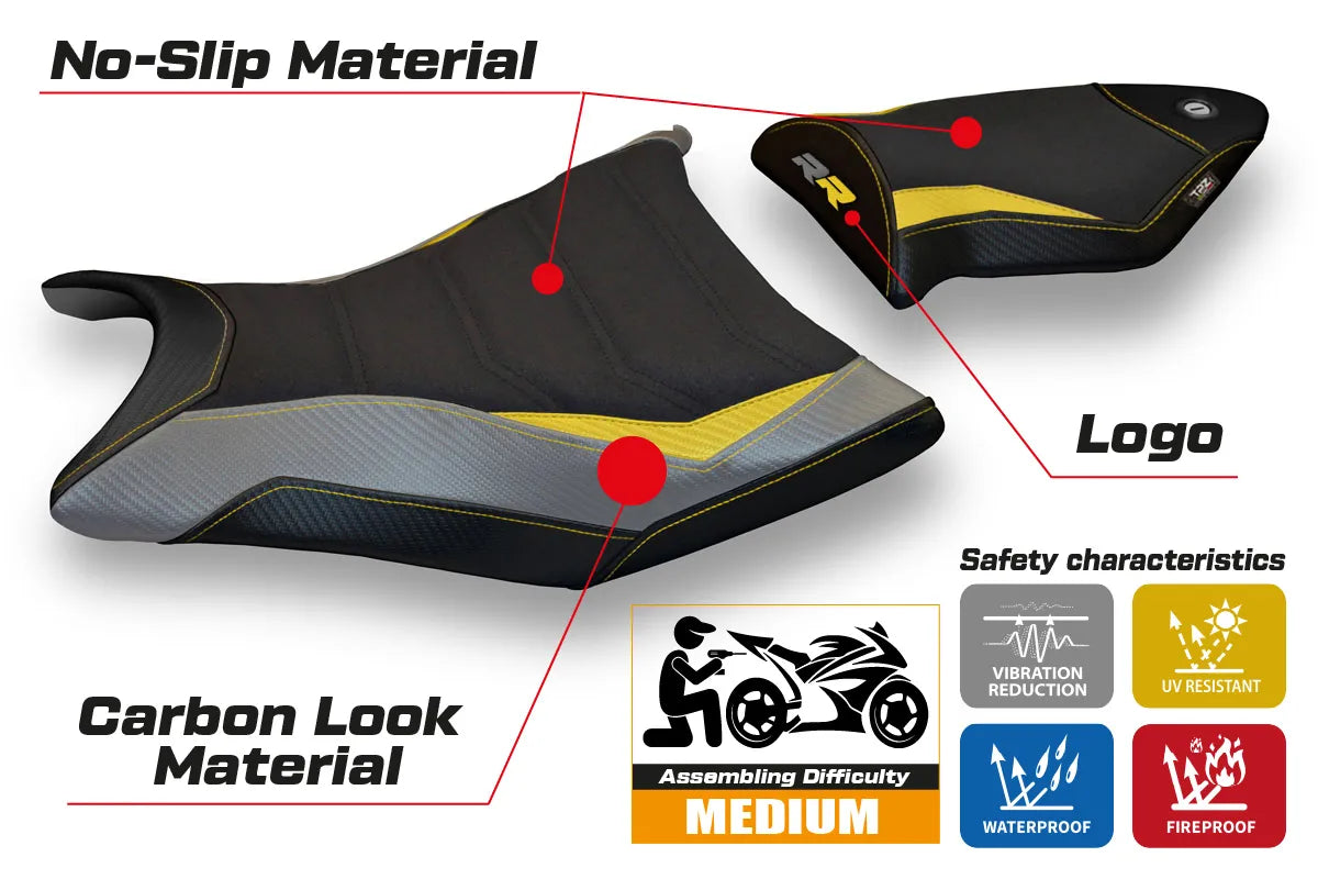 Yhteensopiva istuinpäällinen - BMW S 1000 RR 2009-2011 - mod Giuba Special Color Ultragrip