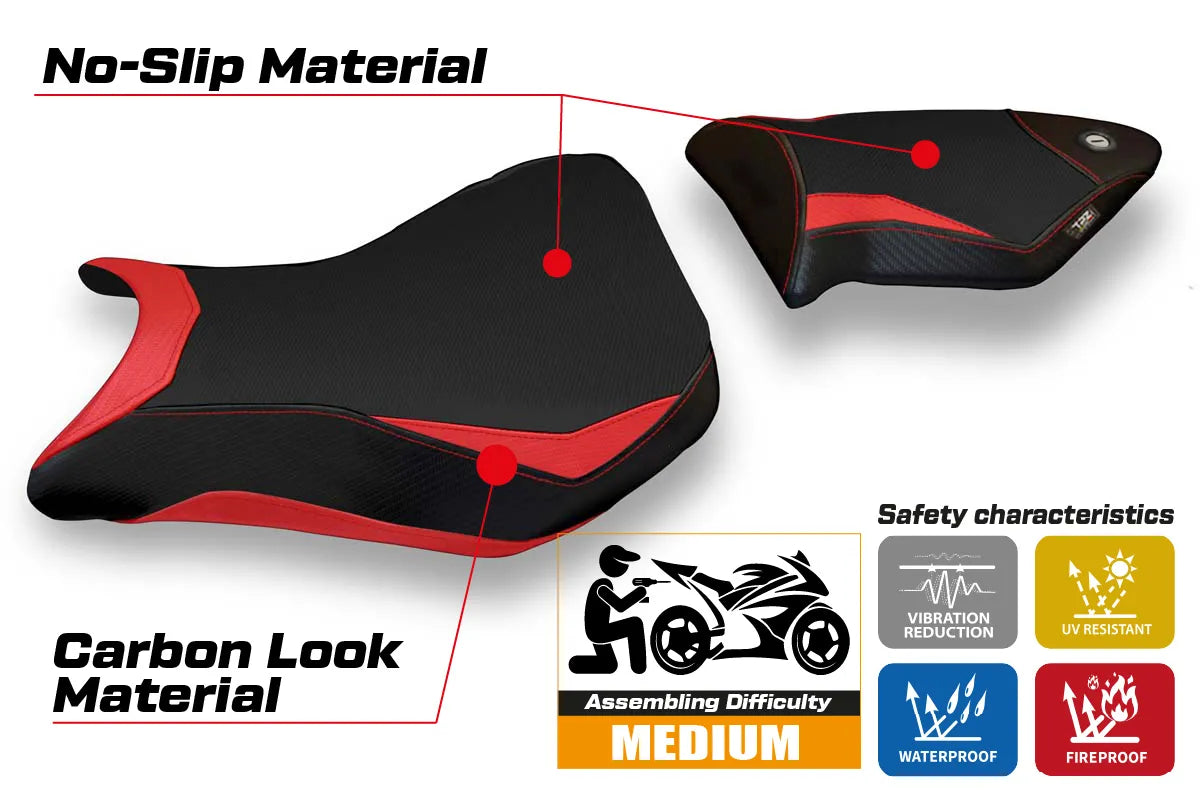 Yhteensopiva istuinpäällinen - BMW S 1000 RR 2012-2014 - mod Baku 2