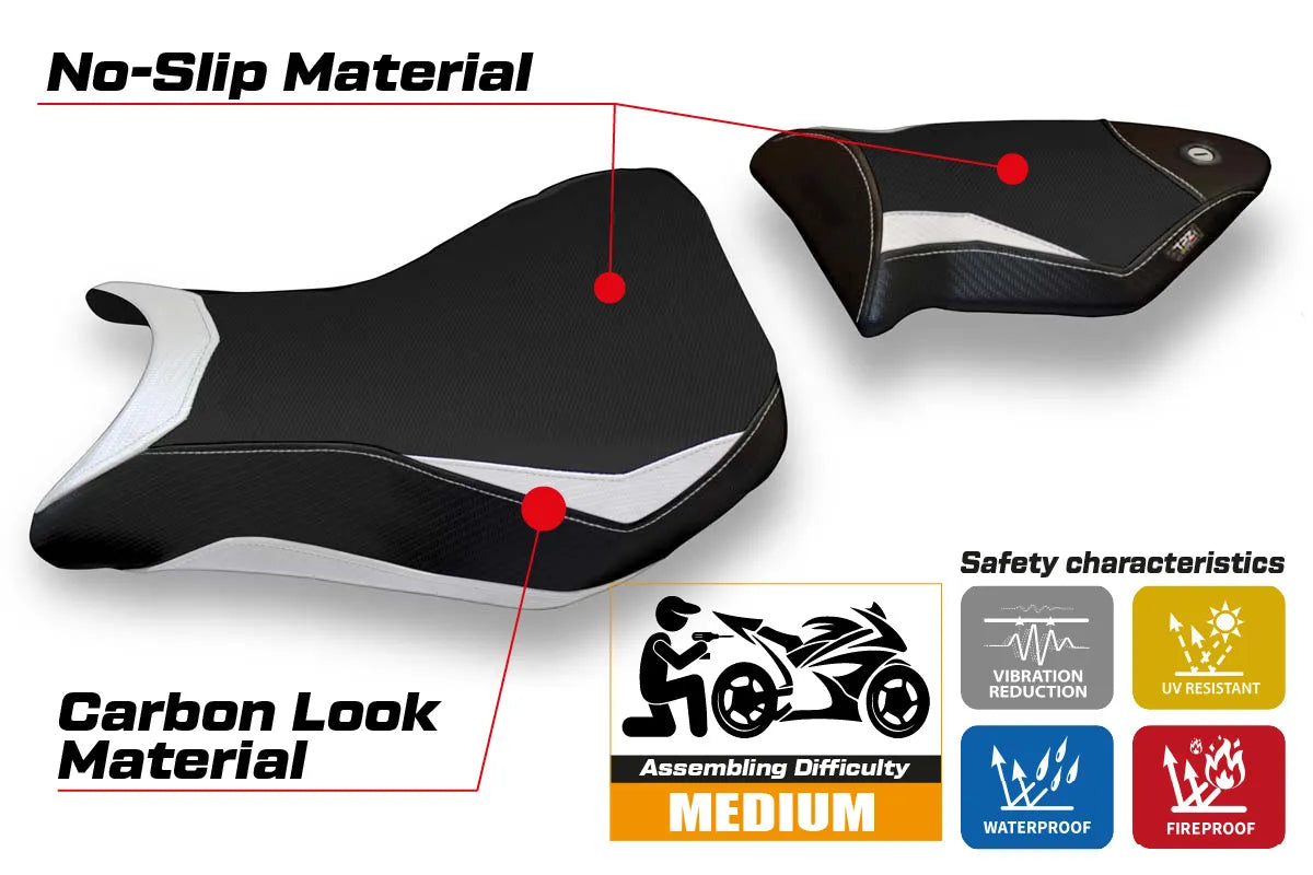 Yhteensopiva istuinpäällinen - BMW S 1000 RR 2012-2014 - mod Baku 2
