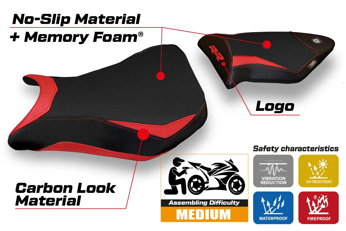 Yhteensopiva istuinpäällinen - BMW S 1000 RR 2012-2014 - mod Dacca 2 Comfort System
