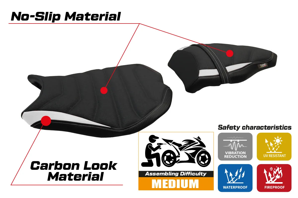 Yhteensopiva istuinpäällinen - Ducati 848 / 1098 / 1198 2007 - 2013 - Cervia Ultragrip -modifikaatio