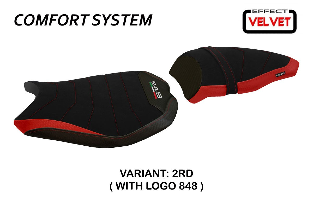 Yhteensopiva istuinpäällinen - Ducati 848 / 1098 / 1198 2007 - 2013 - mod Cervia Velvet Comfort System