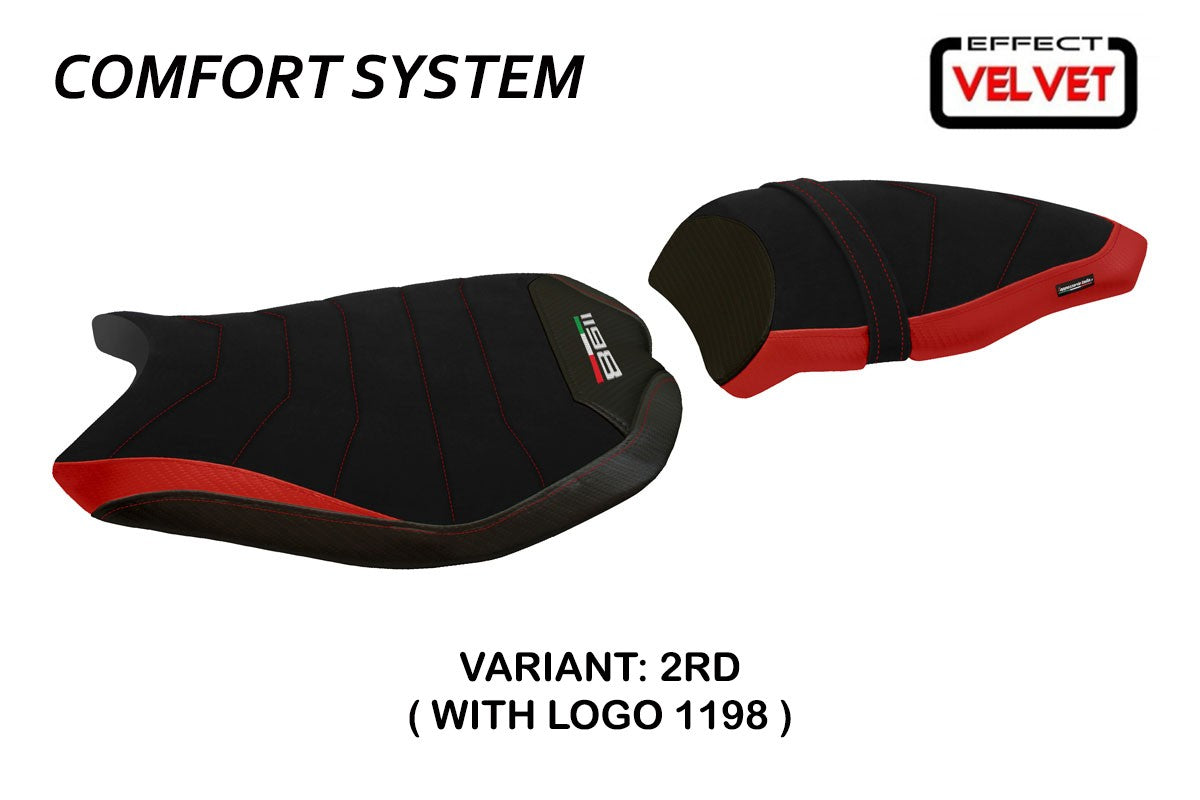 Yhteensopiva istuinpäällinen - Ducati 848 / 1098 / 1198 2007 - 2013 - mod Cervia Velvet Comfort System