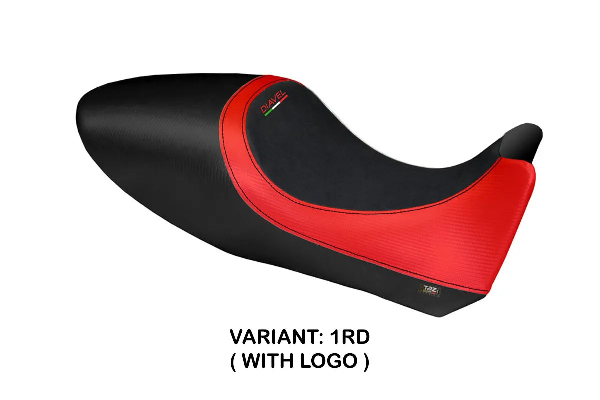 Yhteensopiva istuinpäällinen - Ducati Diavel 2011-2013 - mod Arezzo Carbon Color