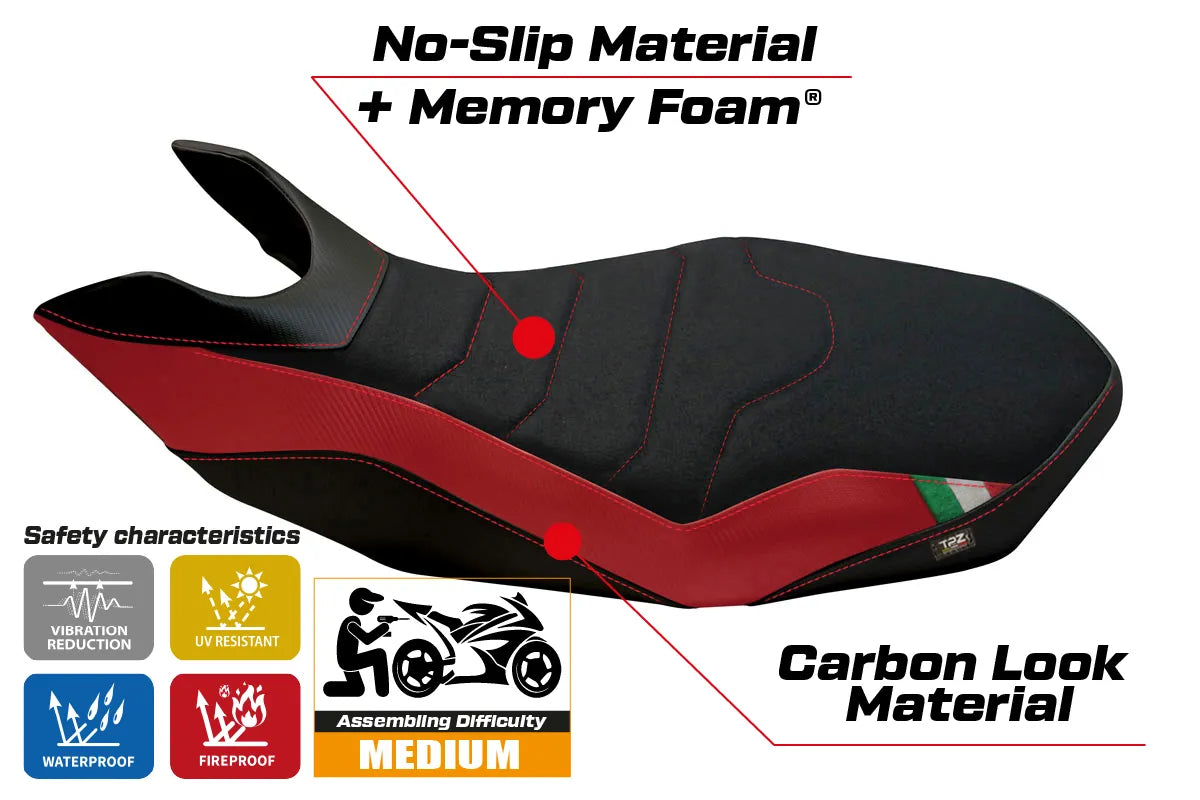 Yhteensopiva istuinpäällinen - Ducati Hypermotard 796 / 1100 / 1100 EVO 2007 - 2012 - mod Medea 2 Comfort System