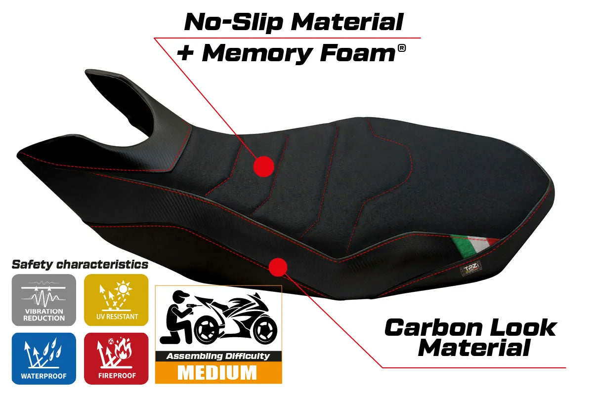 Yhteensopiva istuinpäällinen - Ducati Hypermotard 796 / 1100 / 1100 EVO 2007 - 2012 - mod Medea 2 Comfort System