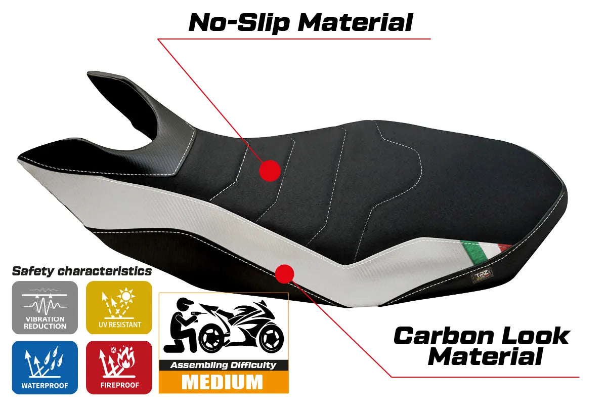 Yhteensopiva istuinpäällinen - Ducati Hypermotard 796 / 1100 / 1100 EVO 2007 - 2012 - mod Ribe 2 Ultragrip
