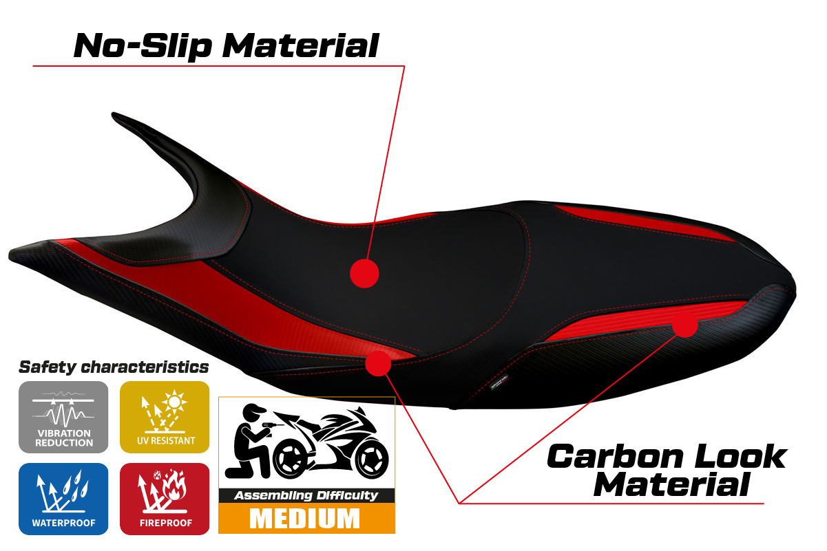 Yhteensopiva istuinpäällinen - Ducati Hypermotard 821 / 939 2013 - 2018 - Scicli 1 -modi