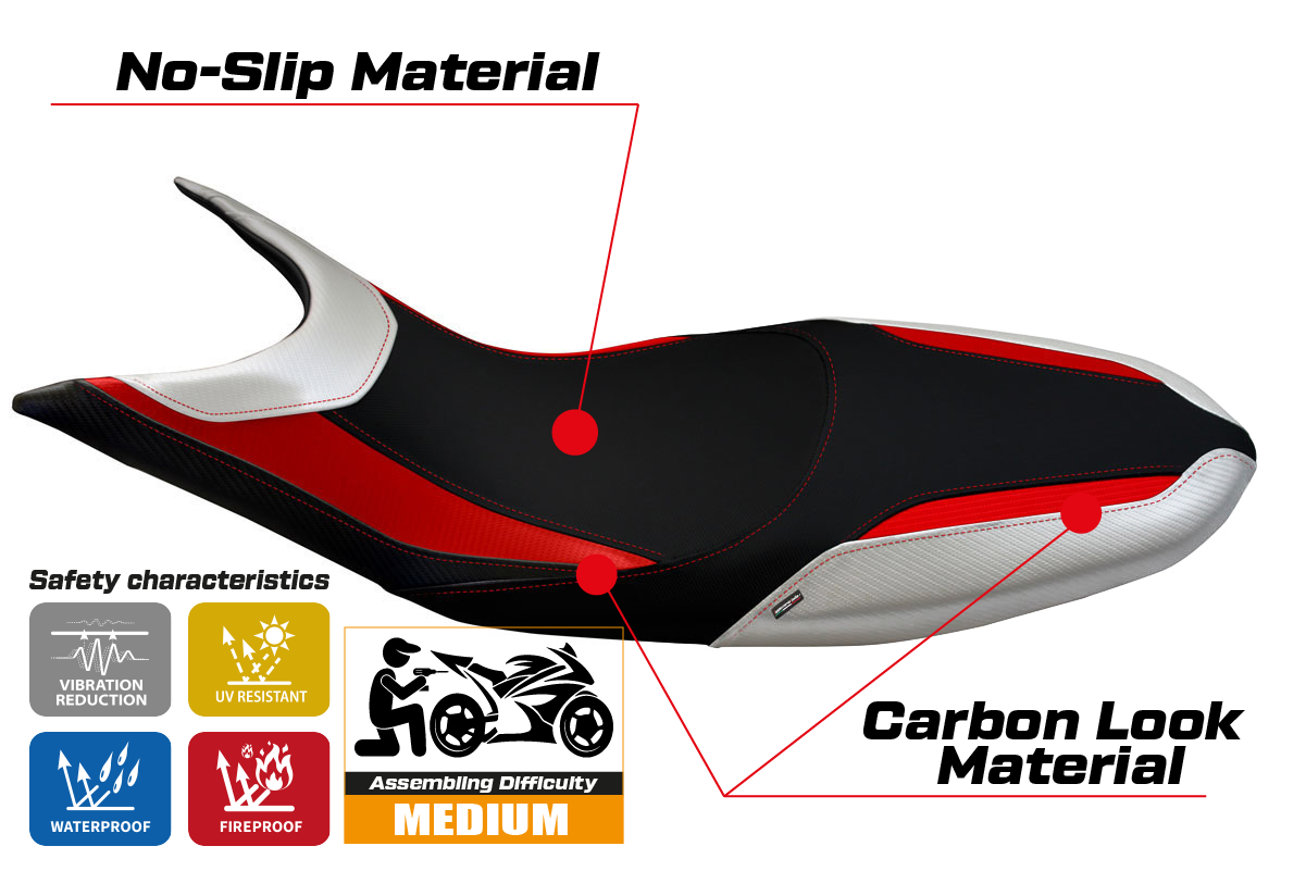 Yhteensopiva istuinpäällinen - Ducati Hypermotard 821 / 939 2013 - 2018 - mod Scicli Special Color
