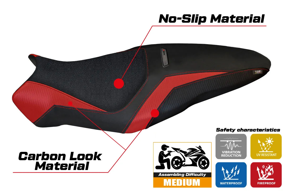 Yhteensopiva istuinpäällinen - Ducati Monster 1200 R 2016-2019 - mod Toledo 3 Ultragrip