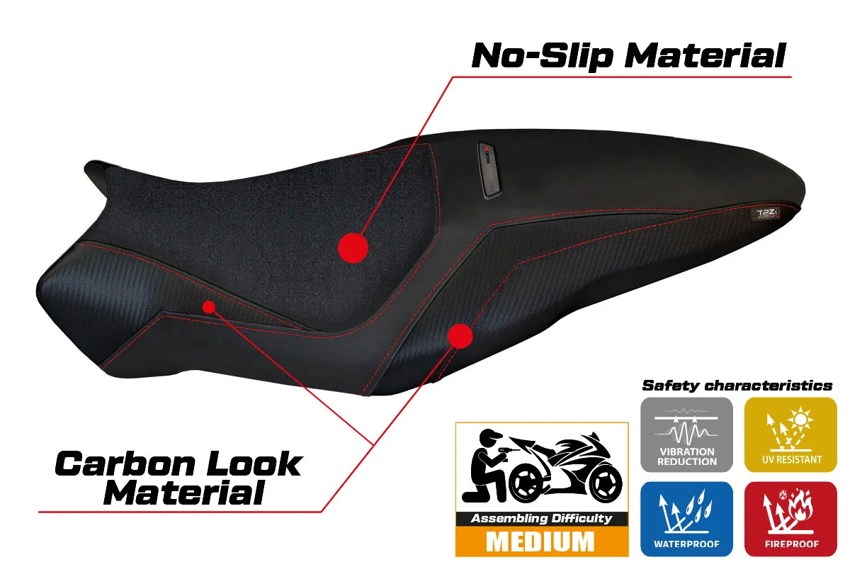 Yhteensopiva istuinpäällinen - Ducati Monster 1200 R 2016-2019 - mod Toledo 3 Ultragrip