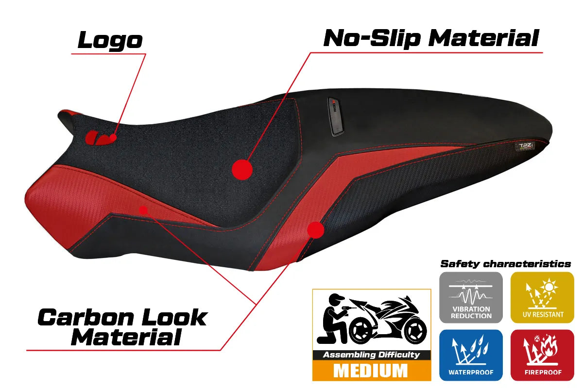 Yhteensopiva istuinpäällinen - Ducati Monster 1200 R 2016-2019 - mod Toledo 3 Ultragrip
