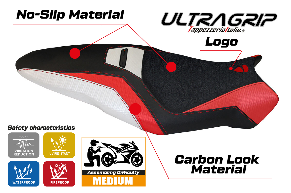 Yhteensopiva istuinpäällinen - Ducati Monster 1200 R 2016-2019 - mod Toledo Special Color Ultragrip