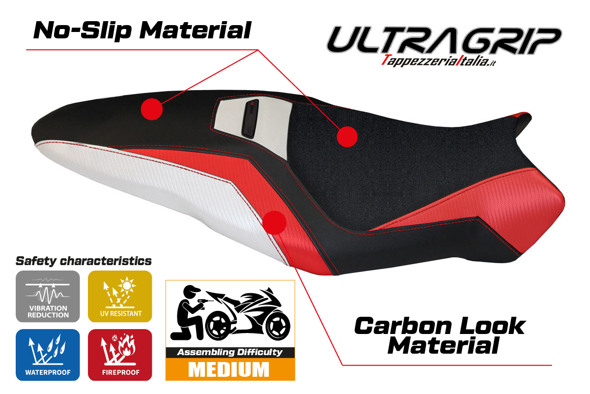 Yhteensopiva istuinpäällinen - Ducati Monster 1200 R 2016-2019 - mod Toledo Special Color Ultragrip
