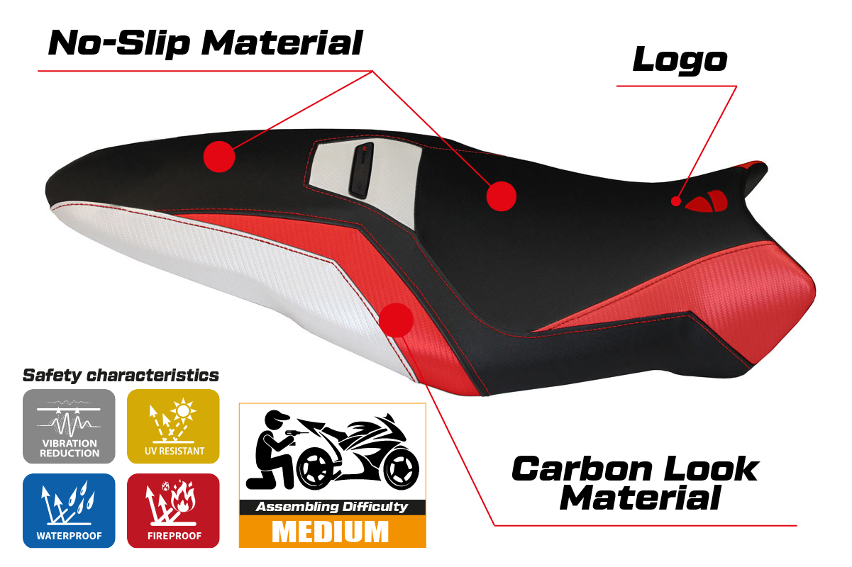 Yhteensopiva istuinpäällinen - Ducati Monster 1200 R 2016-2019 - mod Toledo Special Color