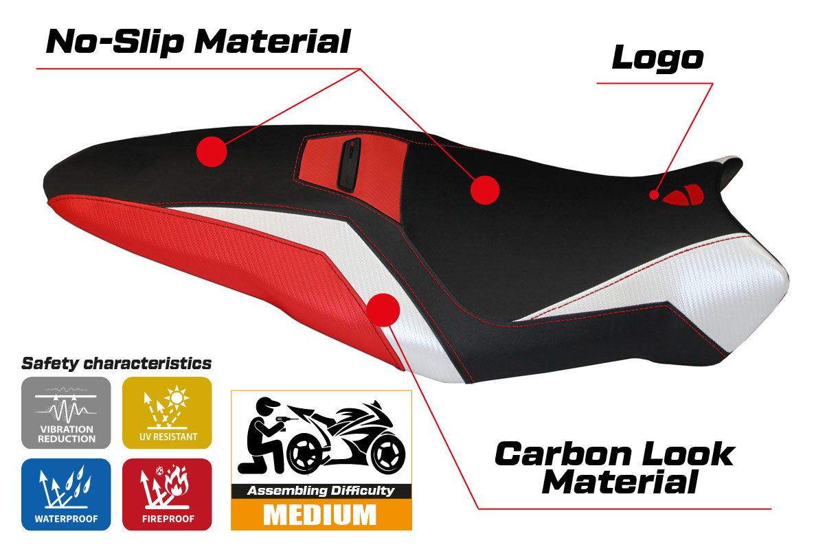 Yhteensopiva istuinpäällinen - Ducati Monster 1200 R 2016-2019 - mod Toledo Special Color