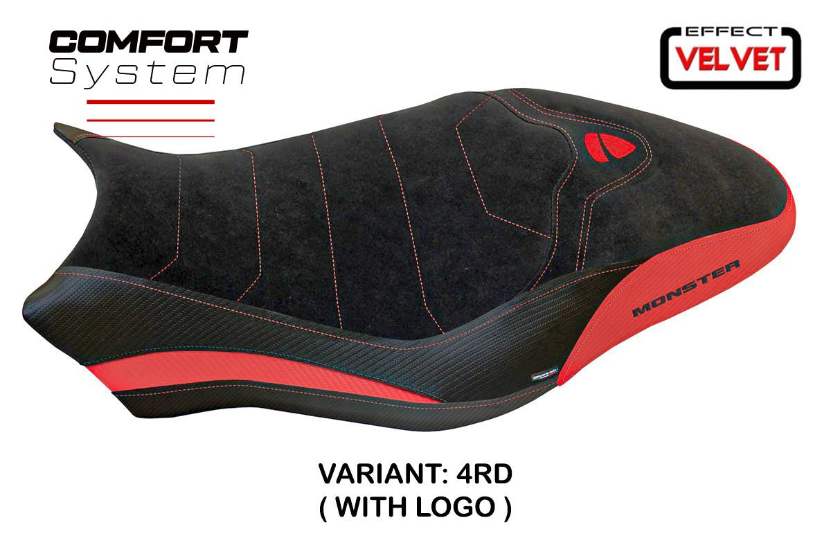 Yhteensopiva istuinpäällinen - Ducati Monster 797 2017-2020 - mod Ovada 1 Velvet Comfort System