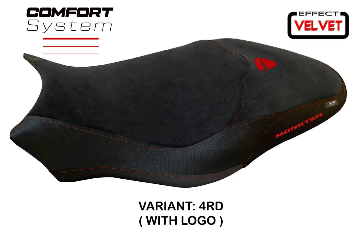 Yhteensopiva istuinpäällinen - Ducati Monster 797 2017-2020 - mod Ovada 2 Velvet Comfort System