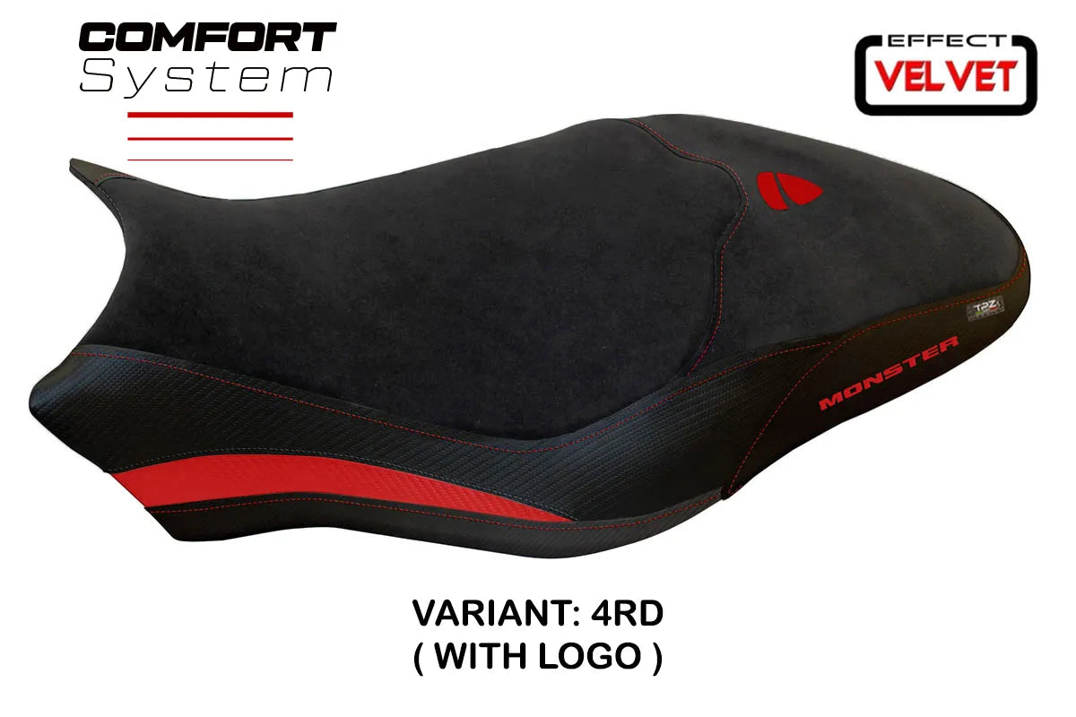 Yhteensopiva istuinpäällinen - Ducati Monster 797 2017-2020 - mod Ovada 2 Velvet Comfort System
