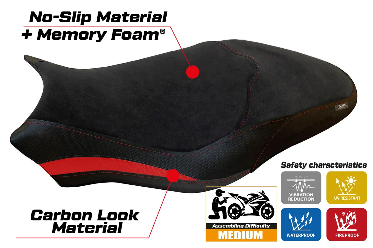 Yhteensopiva istuinpäällinen - Ducati Monster 797 2017-2020 - mod Ovada 2 Velvet Comfort System